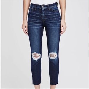 L’Agence Abigail High rise slim dark diamond destruct jeans